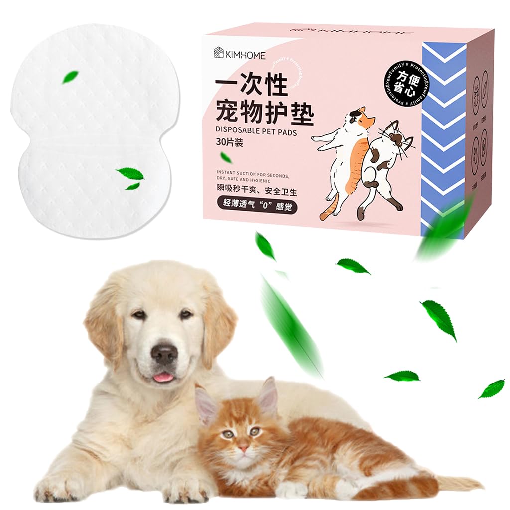 Qpets Dog Diaper Liners, High Abosorbent Cotton Line Pad with Sticky Backing, Breathable Non-Woven Cotton Pads Liners for Dog Diaper - 30 Count Qpets Dog Diaper Liners, High Abosorbent Cotton Line Pad with Sticky Backing, Breathable Non-Woven Cotton Pads Liners for Dog Diaper - 30 Count